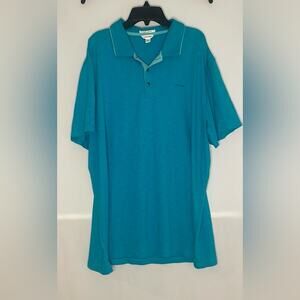 Men’s Calvin Klein blue short sleeve polo shirt in liquid cotton